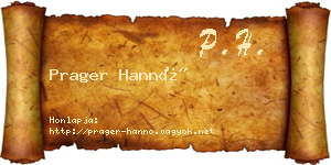 Prager Hannó névjegykártya